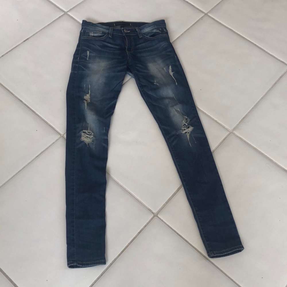 Flying monkey dark wash ripped jeans
